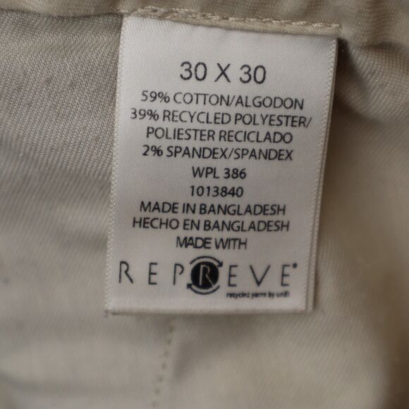 Haggar Pants Mens 30 Beige Khakis Straight Slim Fit Stretch Slash Pocket Button - Picture 3 of 16